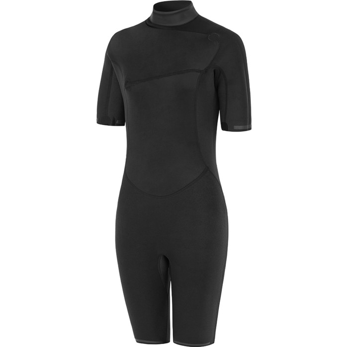 2024 Nyord Womens Tempus 2/2mm Chest Zip Shorty Wetsuit N04BA00014 - Black